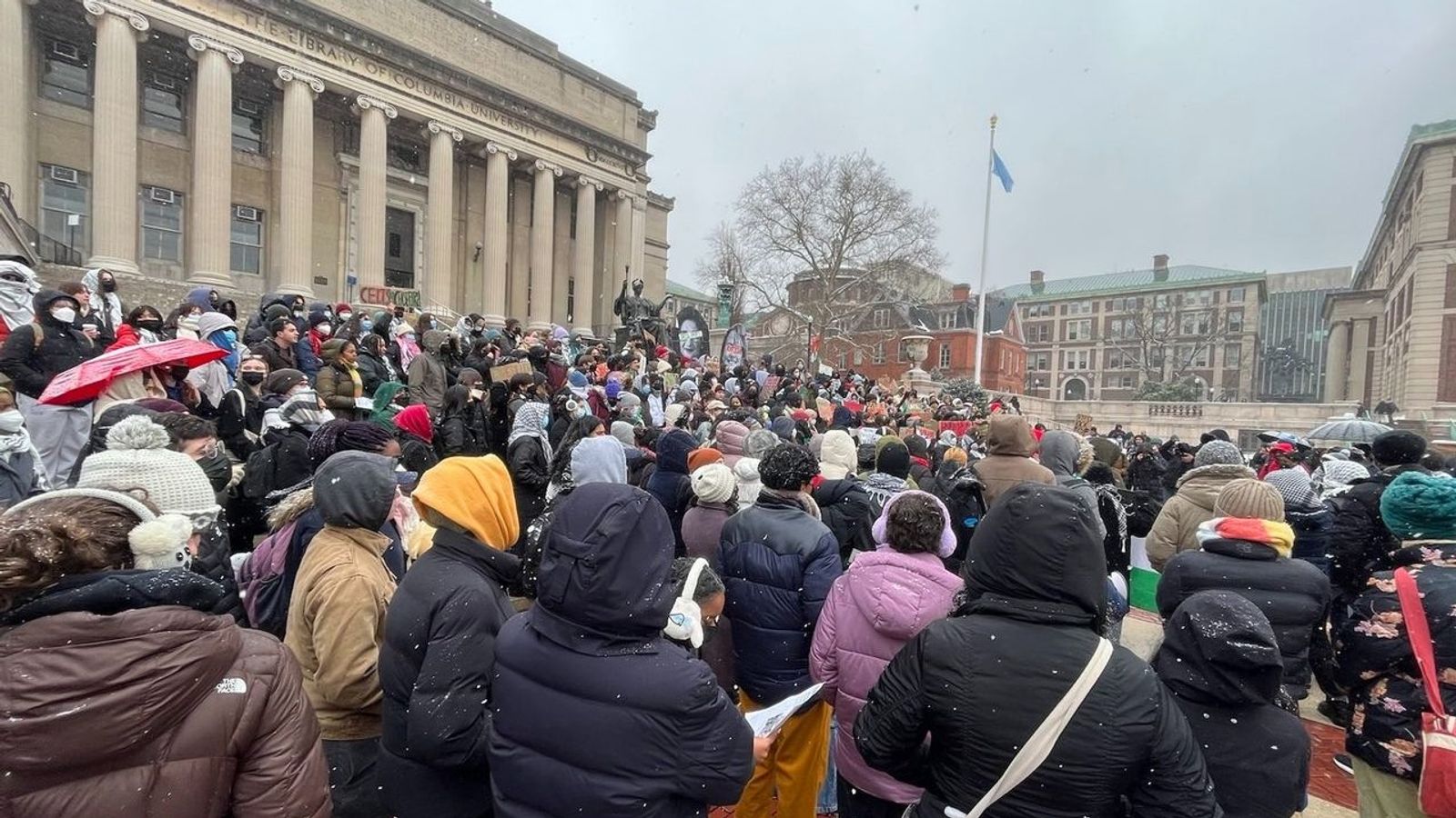 At Columbia, Student Protesters Say They Were Attacked With