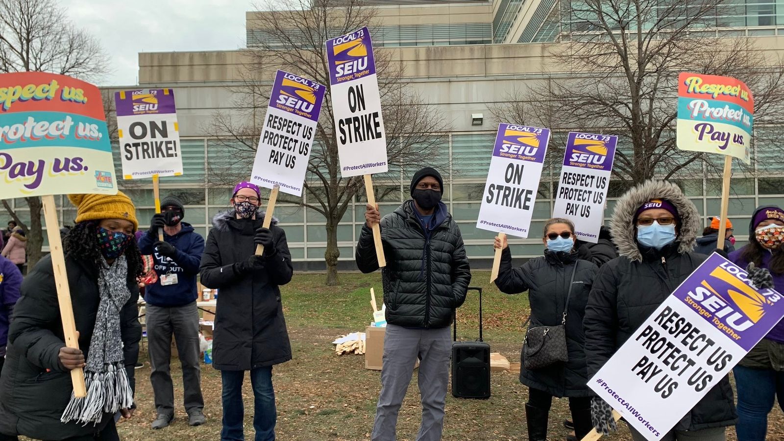 Cook County public sector workers carry out one-day strike for hazard ...