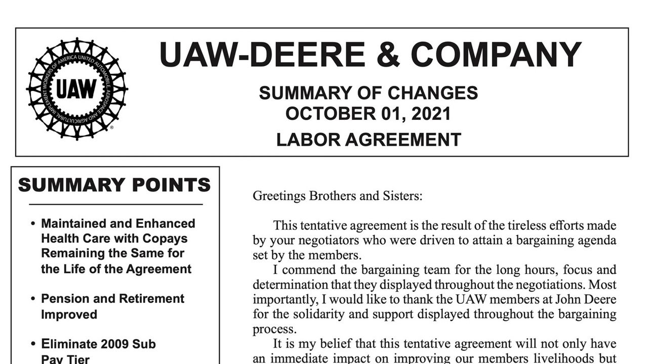 Leaked details of UAWDeere contract reveal attacks on pay, benefits