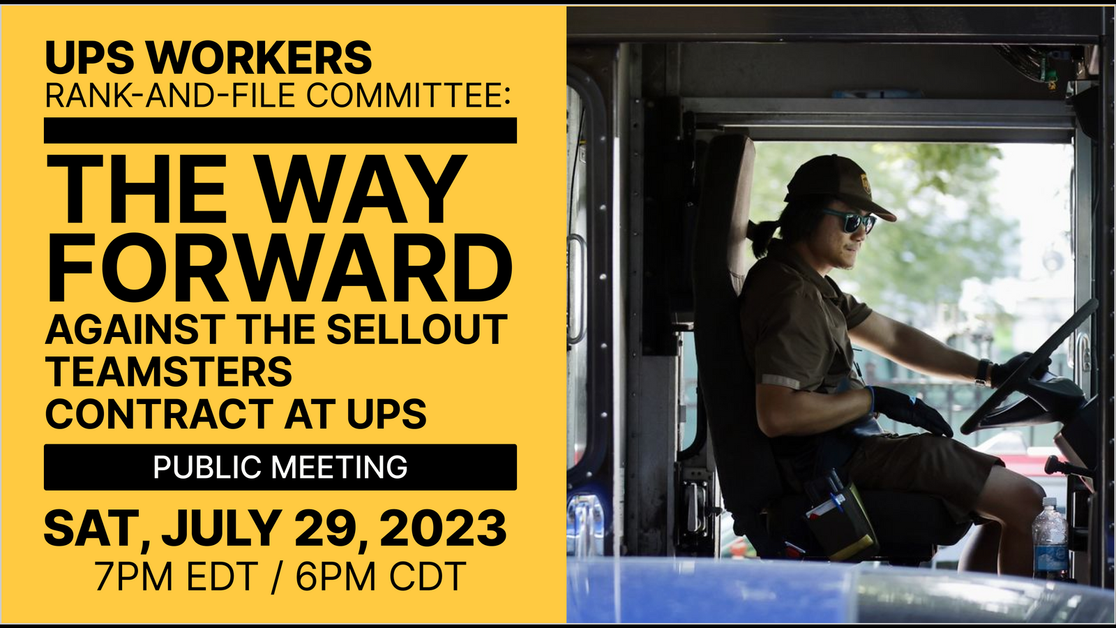 ONLINE MEETING SATURDAY The way forward against the sellout Teamsters