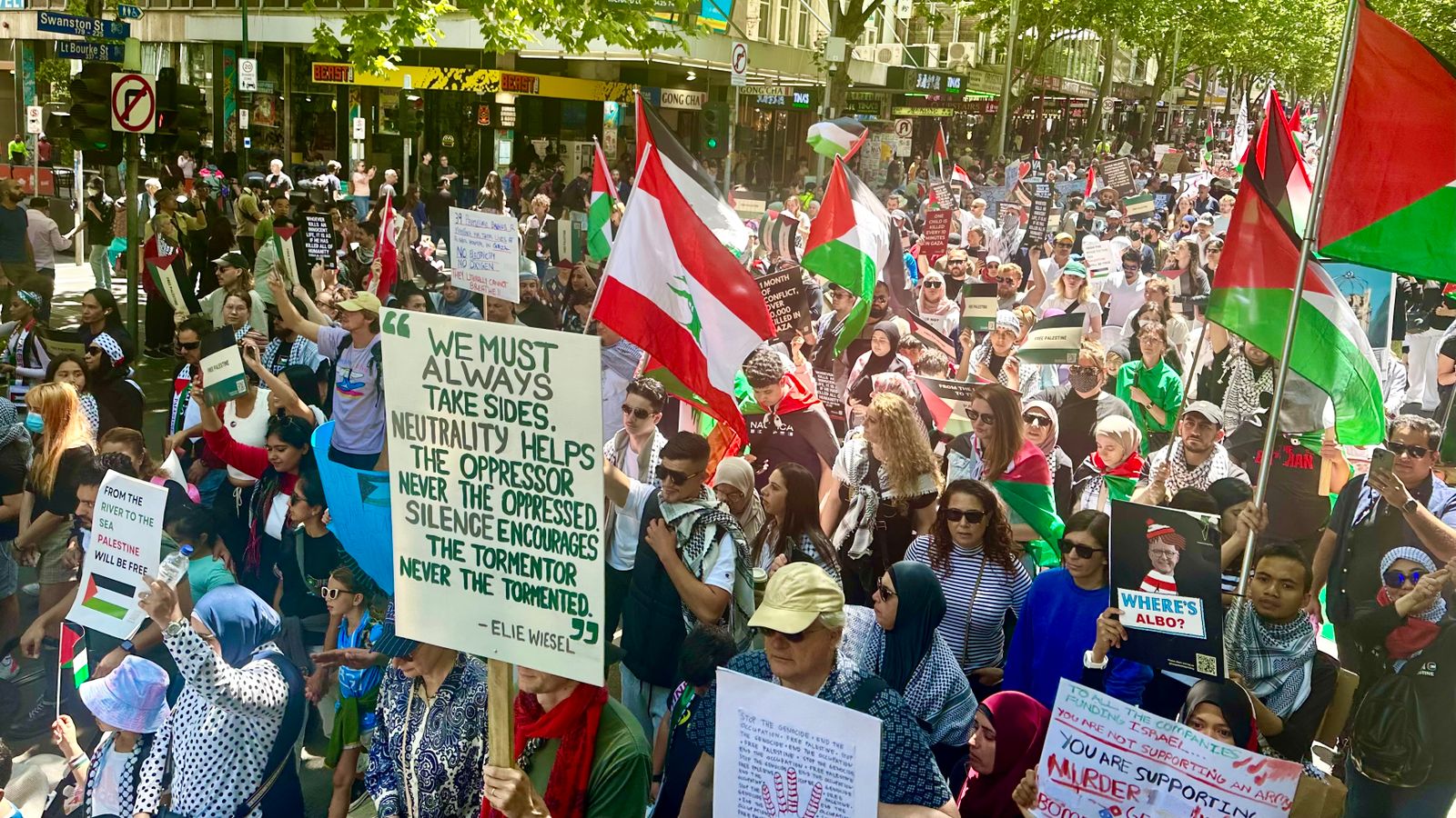 Largest Australian protests against Gaza genocide yet, blacked out by ...